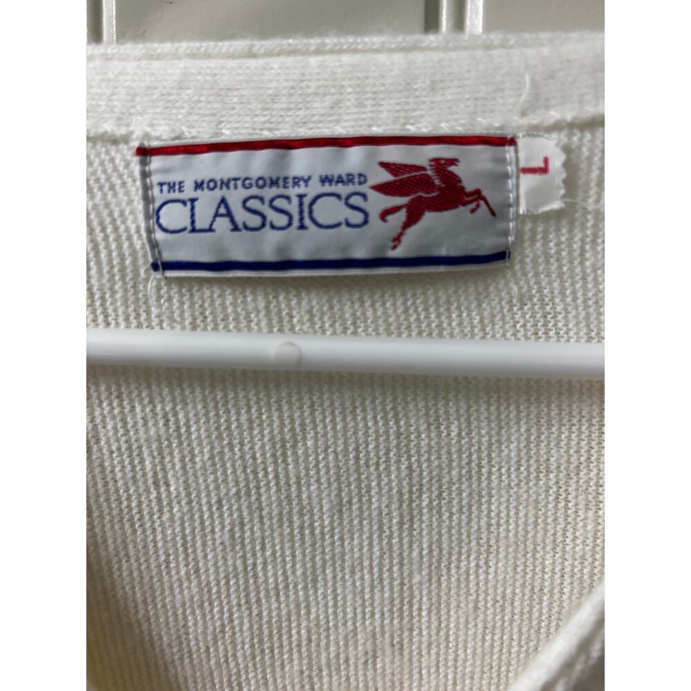 Vintage Men’s Cardigan in creamy white size large collegiate preppy - Picture 5 of 6